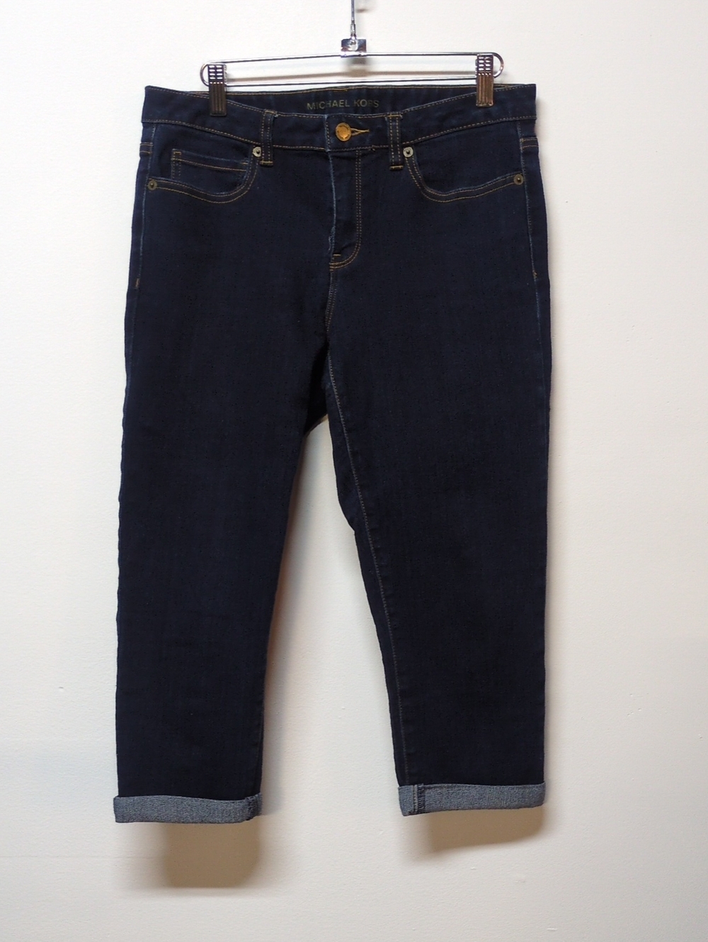 Michael Kors Dark Wash Denim Cropped Jeans, Size 6